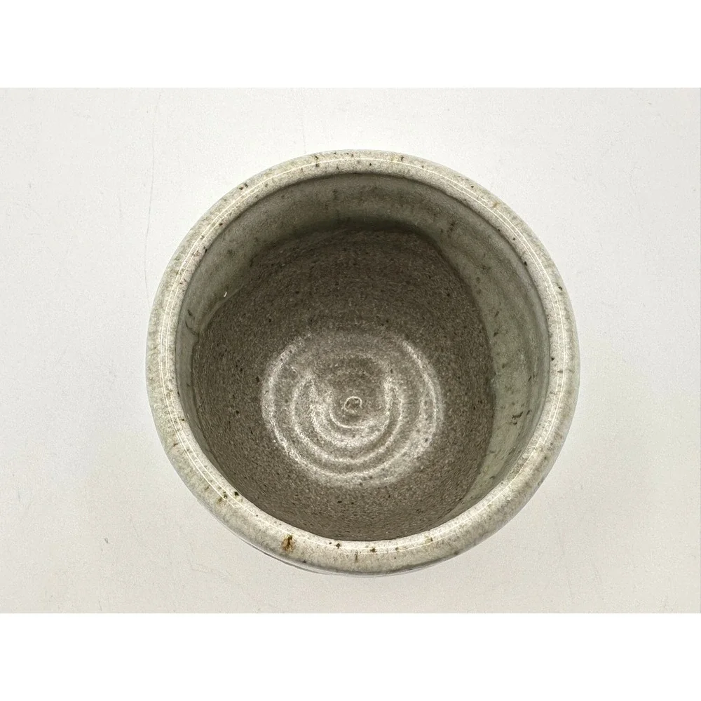 Olivia Coffee Studio Pottery Carved Celadon Green Wave Textured Cup Planter 3